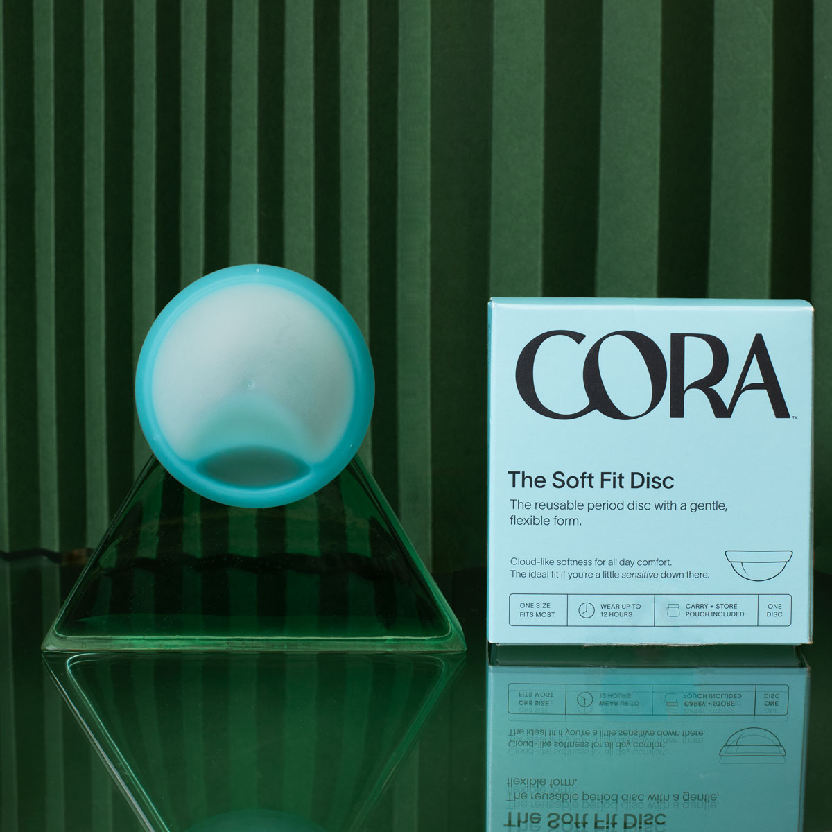  Cora Menstrual Disc, Reusable Period Disc, Wear Up to  12-Hours, Sustainable Alternative to Tampons/Pads, for Light/Heavy Flows, Leak Proof, Medical Grade Silicone