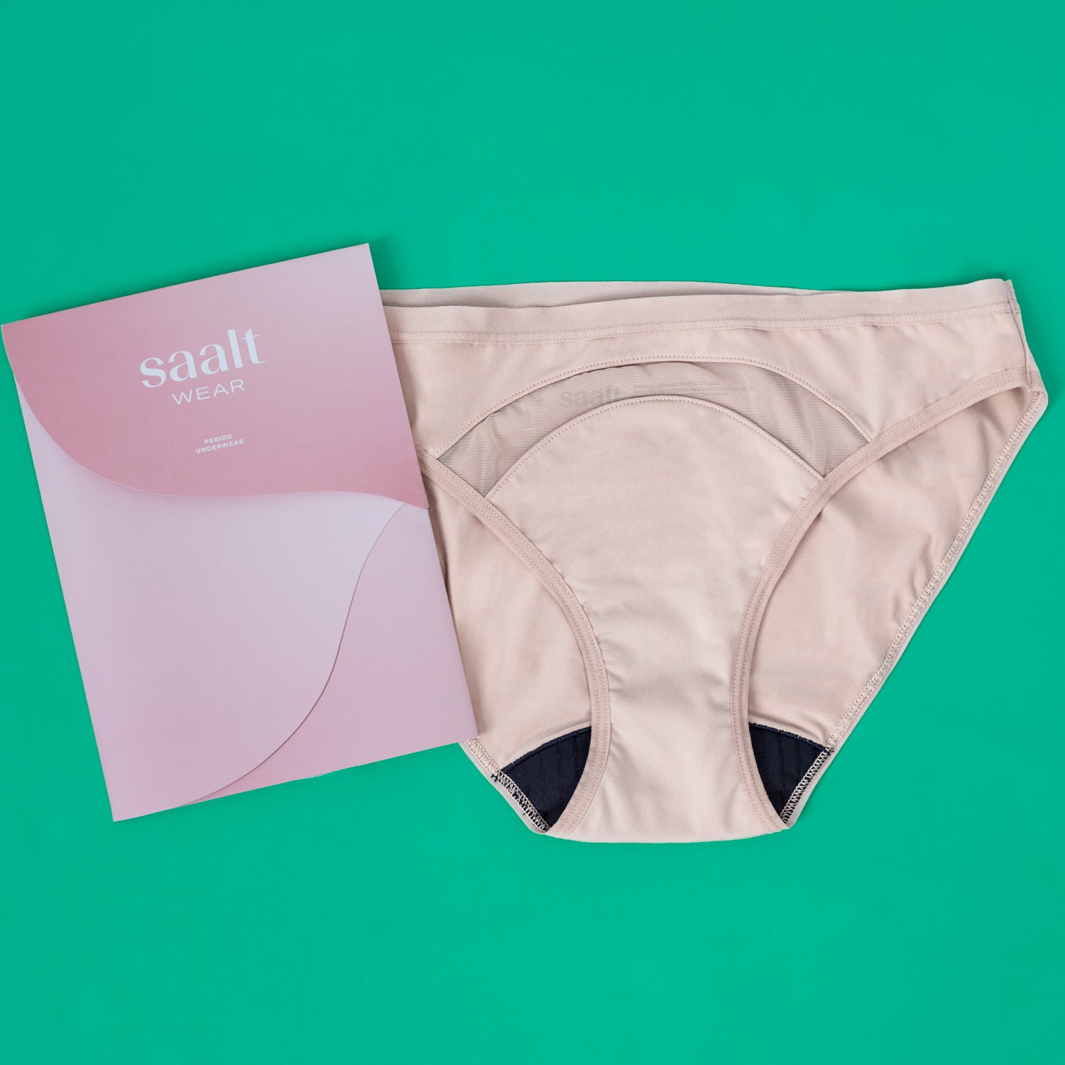 Saalt Soft Menstrual Cup (Desert Blush, Regular) & Cotton Brief Period 100%  Cotton Underwear (Medium) - Best Sensitive Reusable Period Cup - Wear for