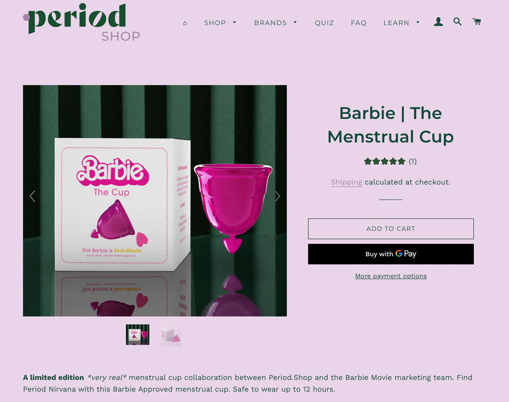 Barbie The Cup | A Period.Shop x Barbie Exclusive Very Real Limited Collab