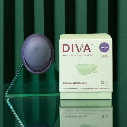 diva disc reusable grey menstrual disc with box