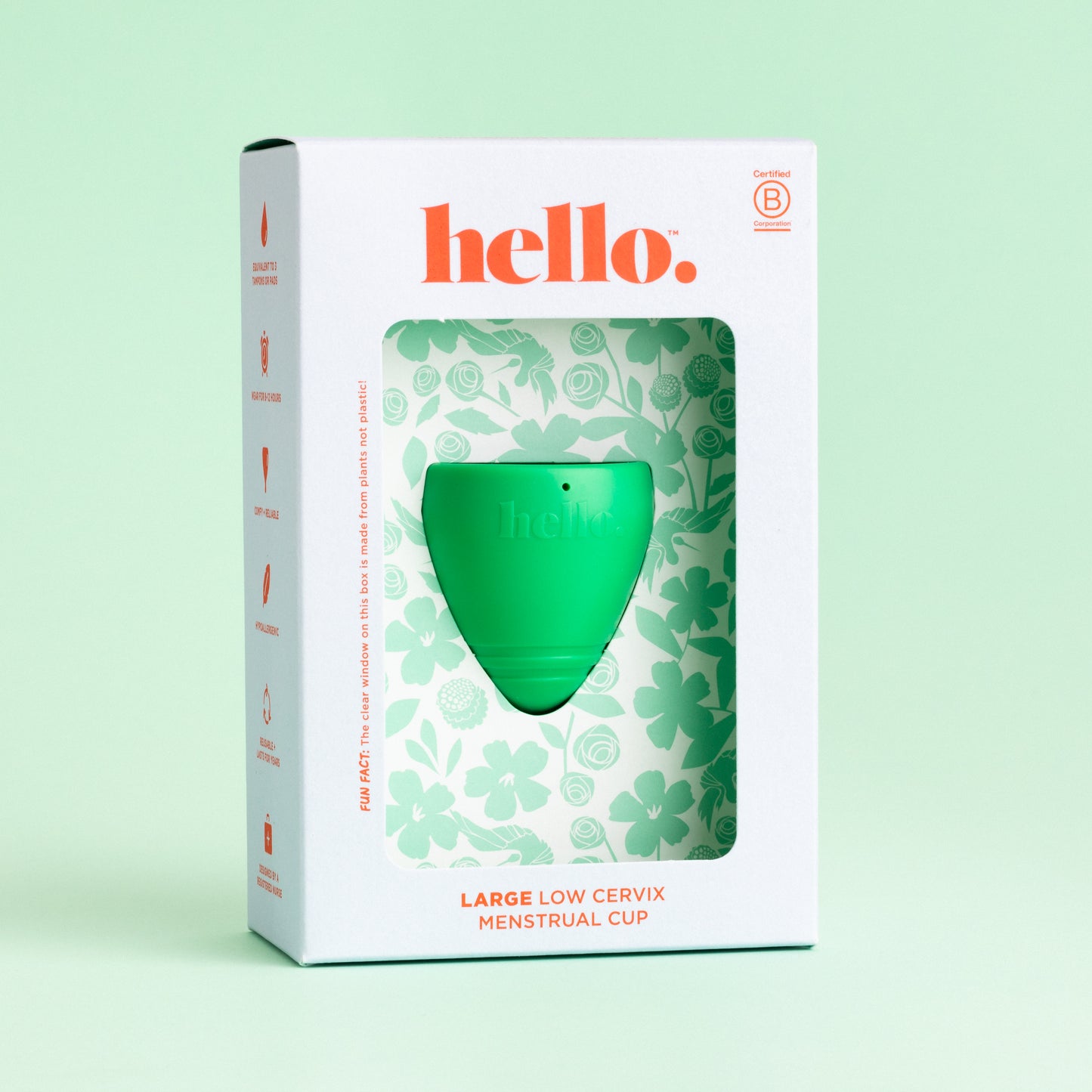 Hello Cup Low Cervix menstrual cup size large