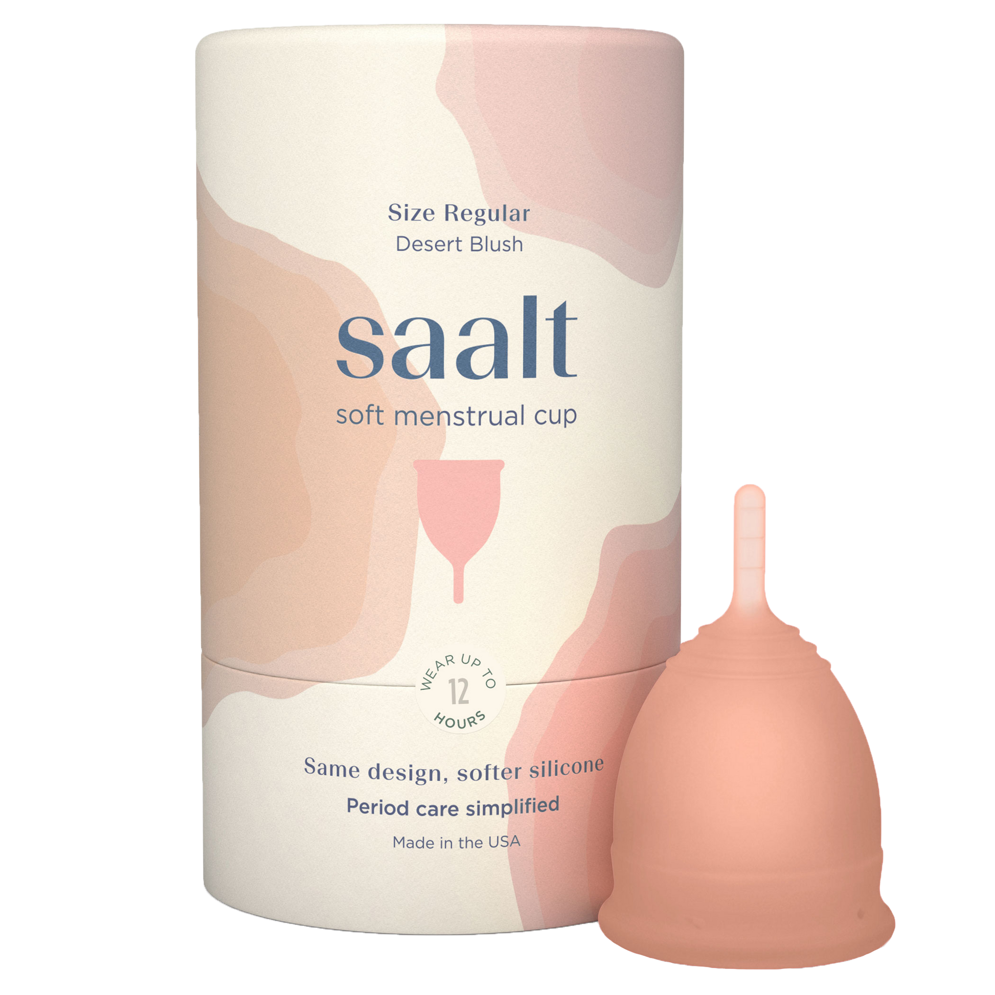 Saalt Soft menstrual cup best period cup Regular Large Desert Blush