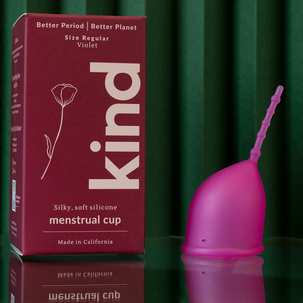 KIND Cup regular ergonomic menstrual cup packaging violet