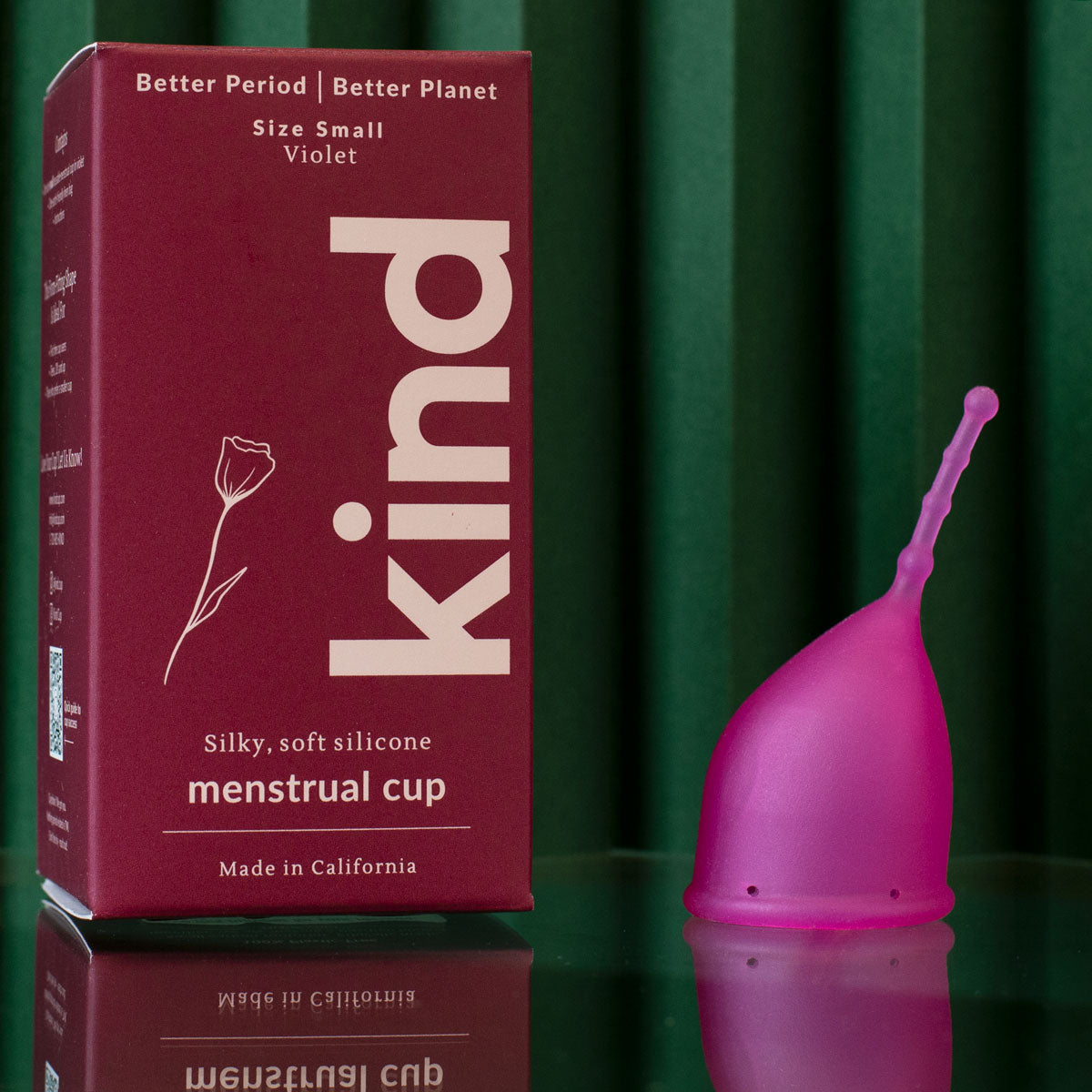 KIND Cup small ergonomic menstrual cup packaging violet