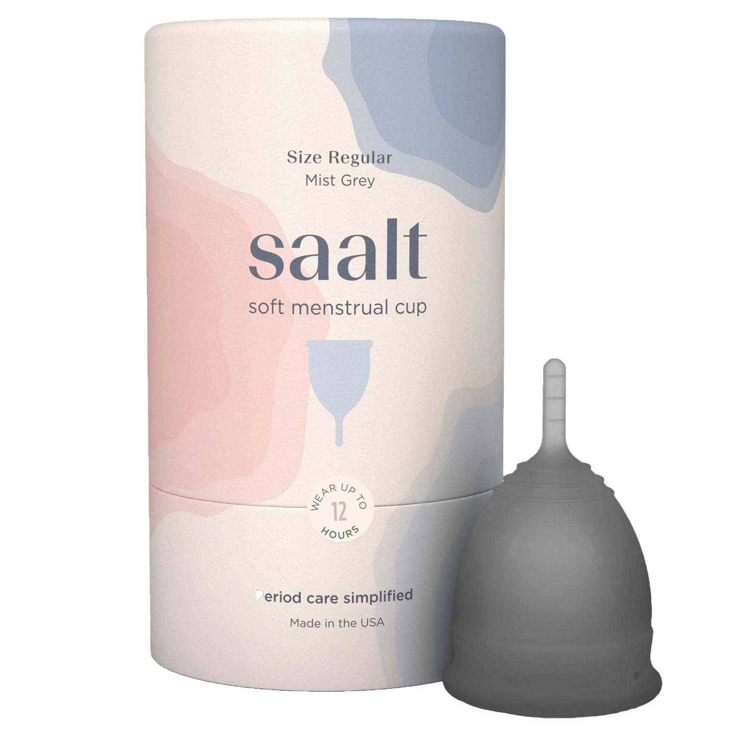 Saalt Soft menstrual cup best period cup Regular Large Mist Grey