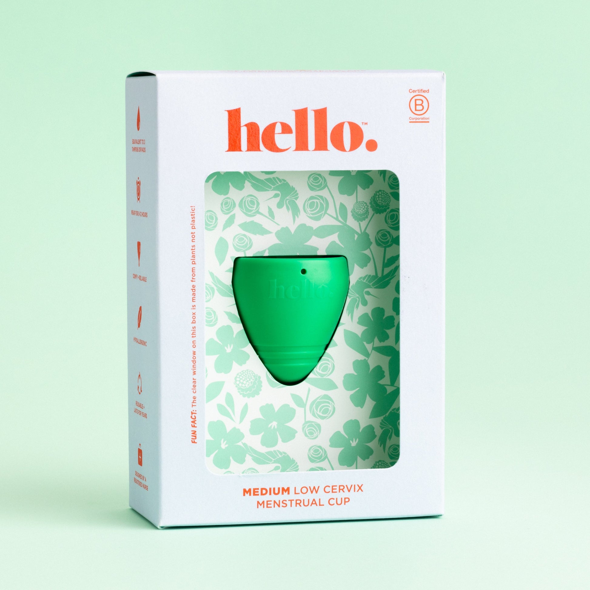 Hello Cup Low Cervix menstrual cup size Medium