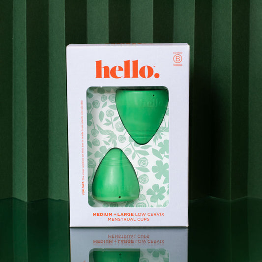 Hello Cup Low Cervix menstrual cup double pack