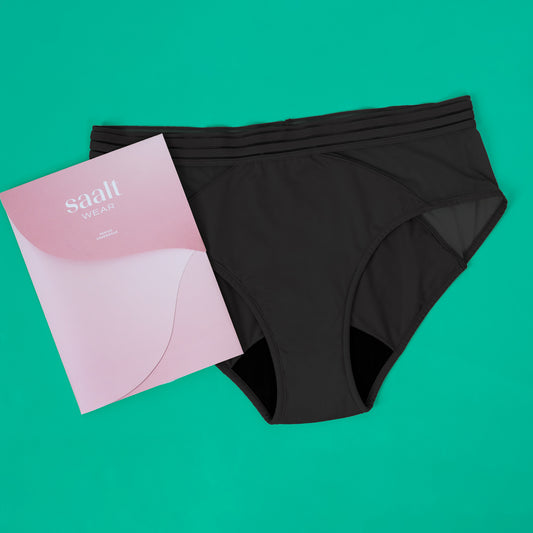 Saalt Period Underwear- French Cut High Waist Brief- Leakproof, High A –