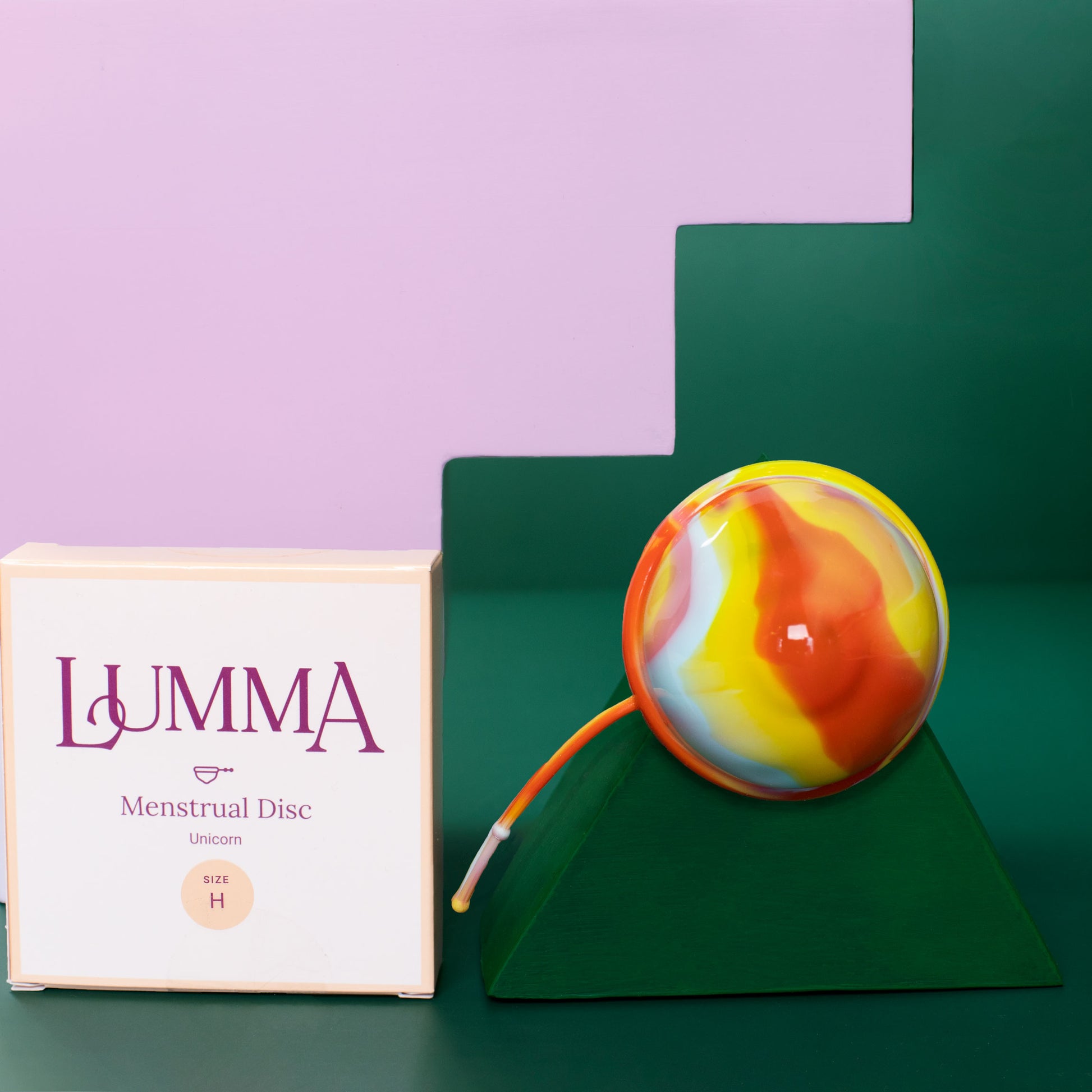 Lumma menstrual disc size Large High in unicorn with packaging