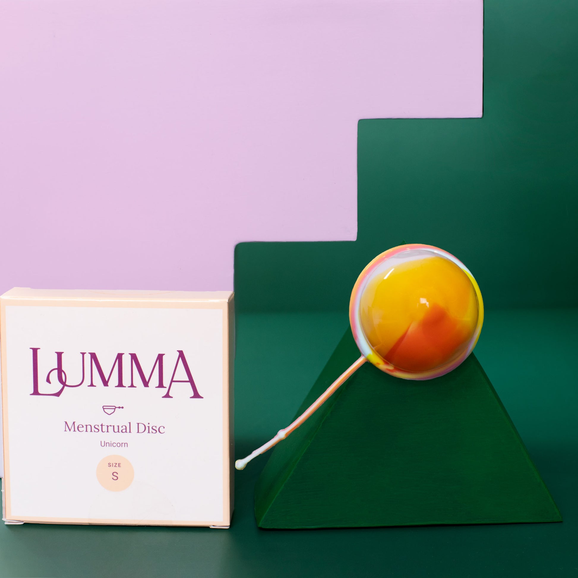 Lumma menstrual disc size Small Short in unicorn with packaging
