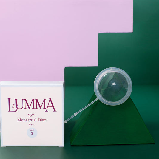 Lumma menstrual disc size Small in clear with packaging