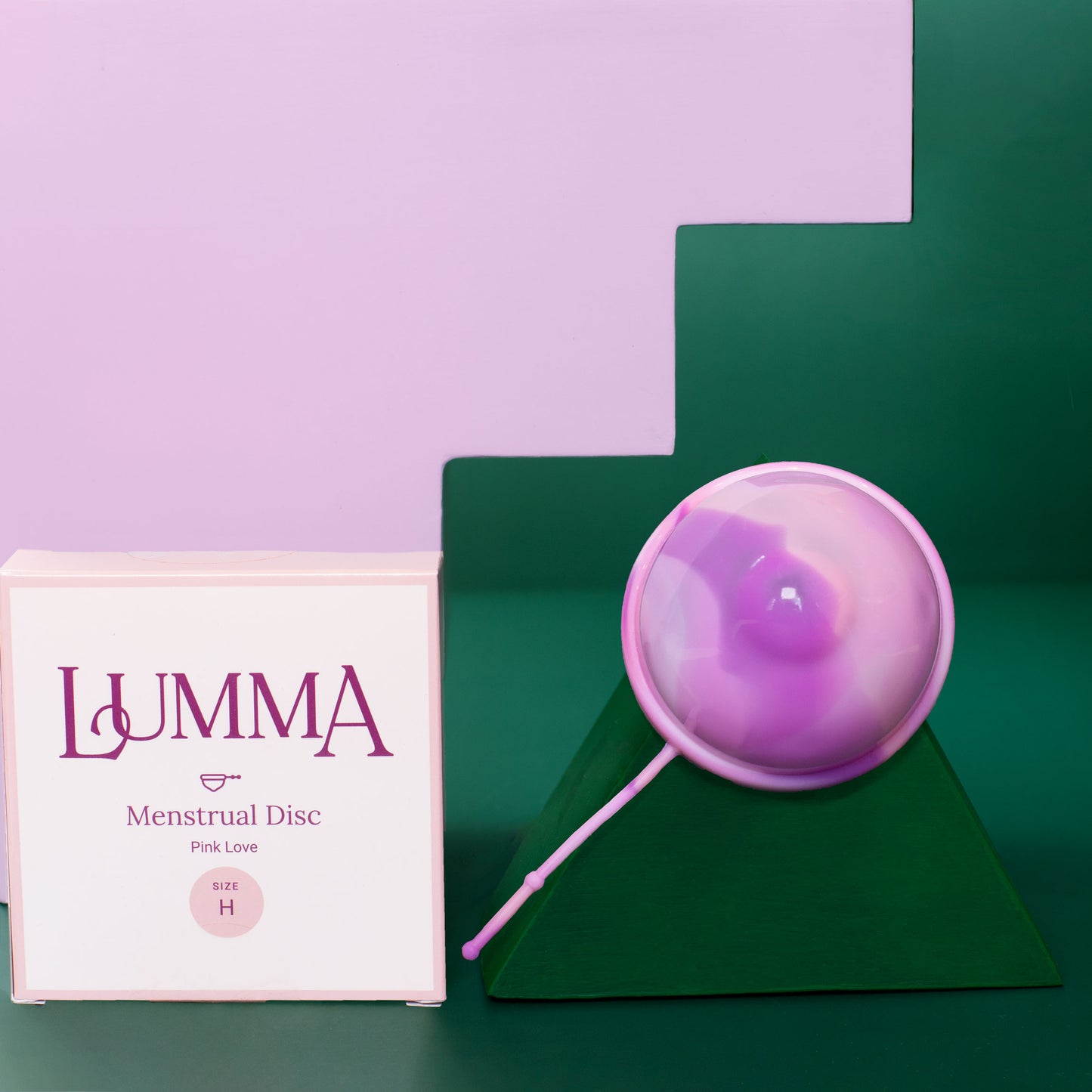 Lumma menstrual disc size large High in pink love with packaging