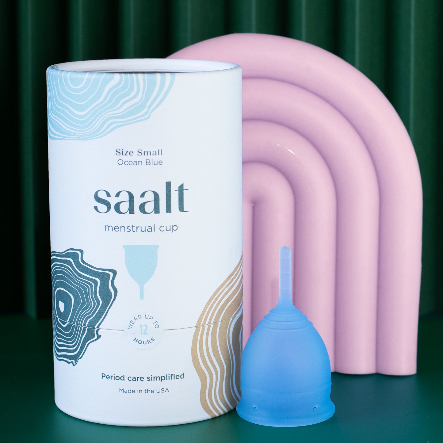 Saalt Small in Ocean Blue with packaging