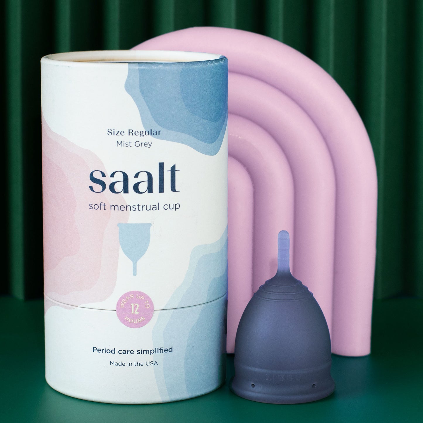 Saalt Soft menstrual cup regular mist grey
